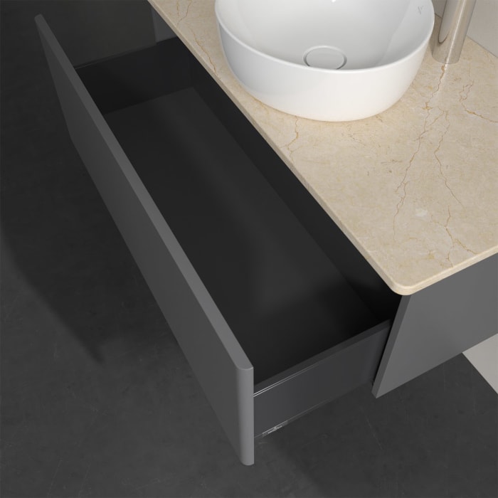 Villeroy & Boch Antao Waschbeckenunterschrank, 100 x 36 cm, 1 Auszug, Front ohne Struktur, mit Hahnloch