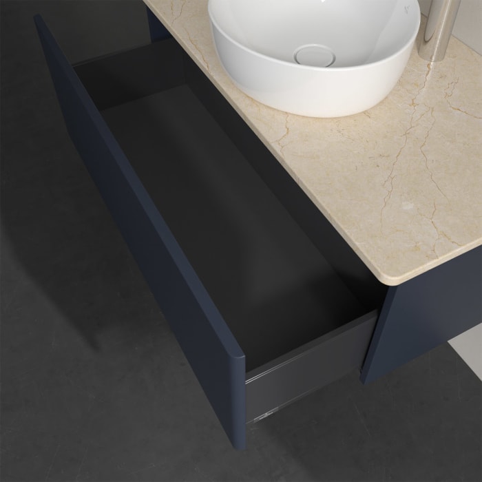 Villeroy & Boch Antao Waschbeckenunterschrank, 100 x 36 cm, 1 Auszug, Front ohne Struktur, mit Hahnloch