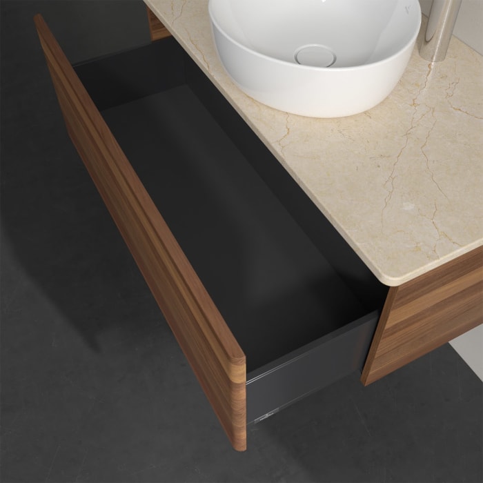 Villeroy & Boch Antao Waschbeckenunterschrank, 100 x 36 cm, 1 Auszug, Front ohne Struktur, mit Hahnloch