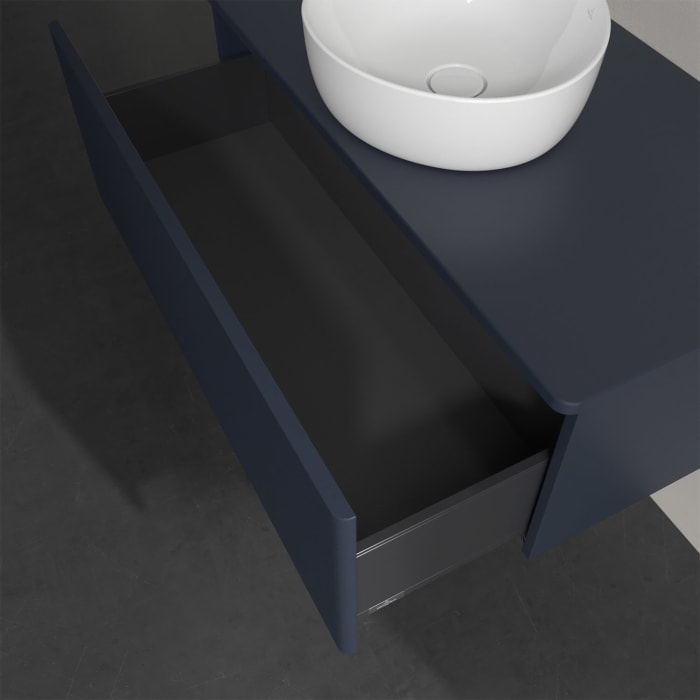 Villeroy & Boch Antao Waschbeckenunterschrank, 100 x 36 cm, 1 Auszug, Front mit Struktur, ohne Hahnloch