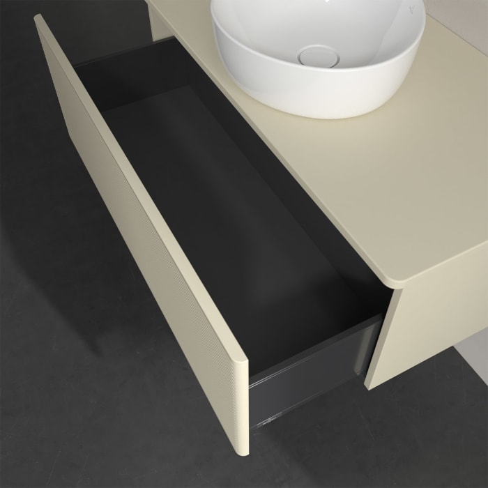 Villeroy & Boch Antao Waschbeckenunterschrank, 100 x 36 cm, 1 Auszug, Front mit Struktur, ohne Hahnloch