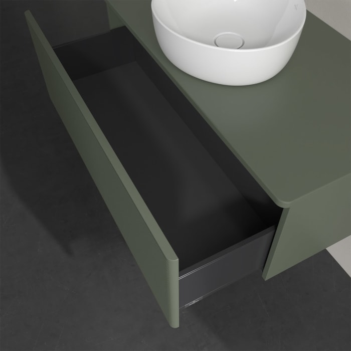 Villeroy & Boch Antao Waschbeckenunterschrank, 100 x 36 cm, 1 Auszug, Front mit Struktur, ohne Hahnloch