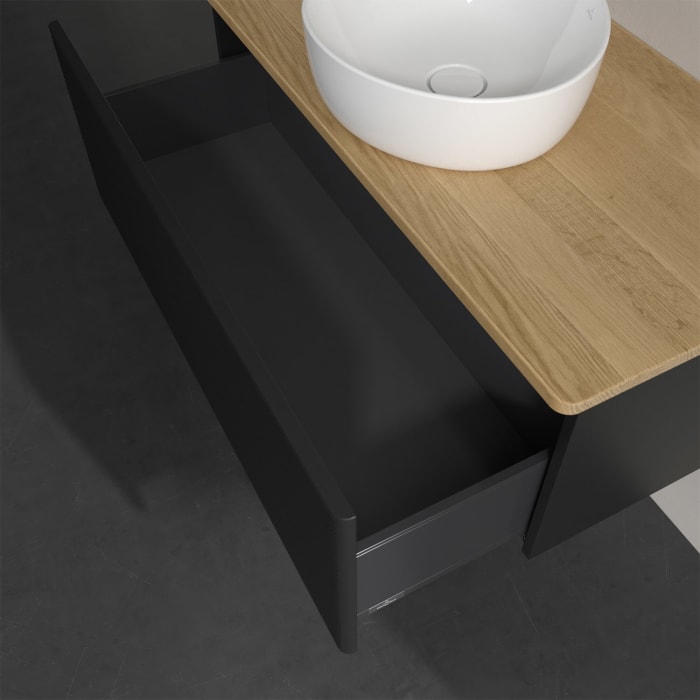 Villeroy & Boch Antao Waschbeckenunterschrank, 100 x 36 cm, 1 Auszug, Front mit Struktur, ohne Hahnloch