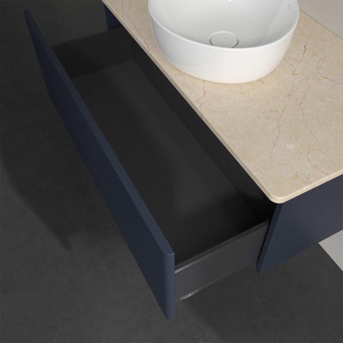 Villeroy & Boch Antao Waschbeckenunterschrank, 100 x 36 cm, 1 Auszug, Front mit Struktur, ohne Hahnloch