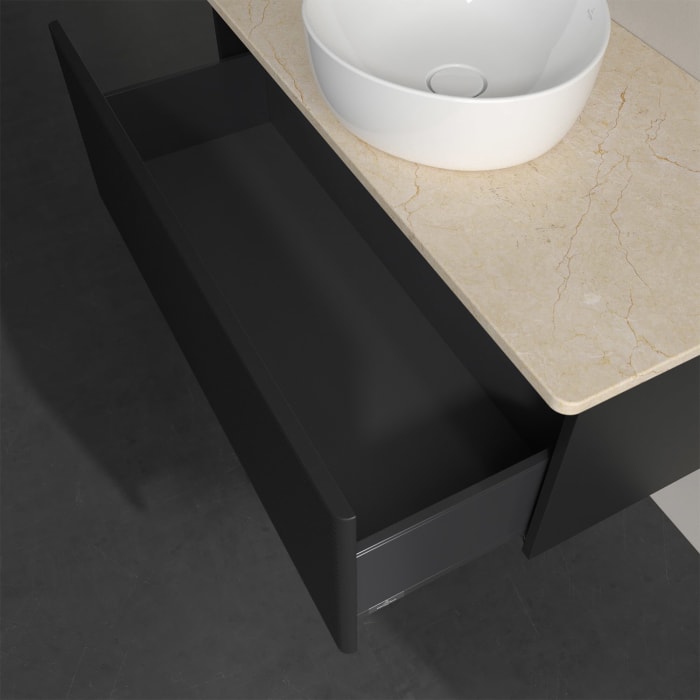 Villeroy & Boch Antao Waschbeckenunterschrank, 100 x 36 cm, 1 Auszug, Front mit Struktur, ohne Hahnloch