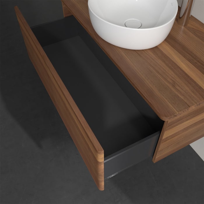 Villeroy & Boch Antao Waschbeckenunterschrank, 100 x 36 cm, 1 Auszug, Front mit Struktur, mit Hahnloch