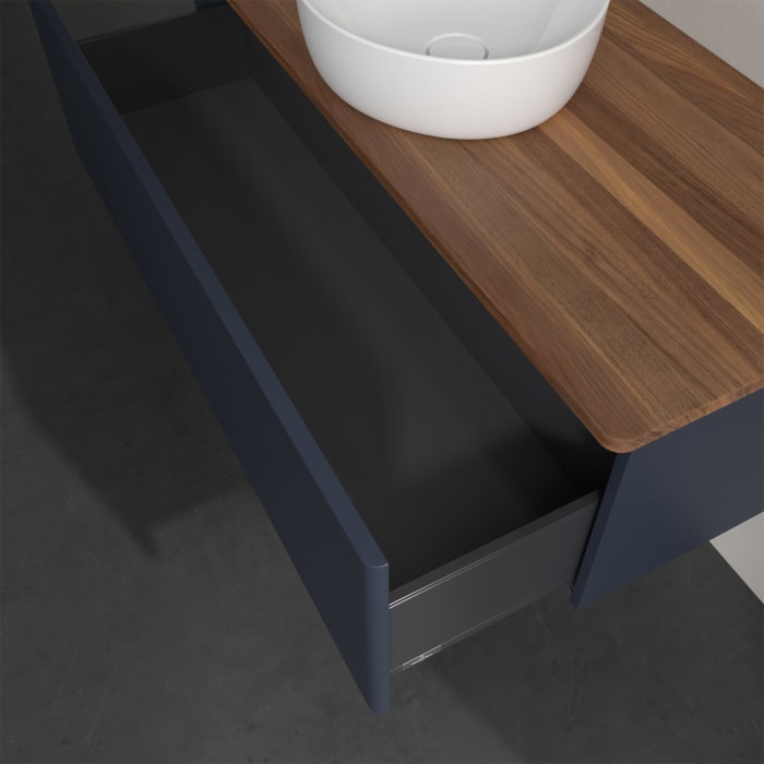 Villeroy & Boch Antao Waschbeckenunterschrank, 120 x 36 cm, 1 Auszug, Front ohne Struktur, ohne Hahnloch, für Waschtisch mittig