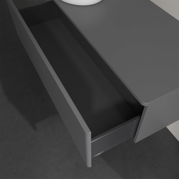 Villeroy & Boch Antao Waschbeckenunterschrank, 120 x 36 cm, 1 Auszug, Front ohne Struktur, ohne Hahnloch, für Waschtisch links