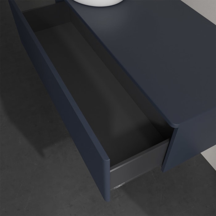 Villeroy & Boch Antao Waschbeckenunterschrank, 120 x 36 cm, 1 Auszug, Front mit Struktur, ohne Hahnloch, für Waschtisch links