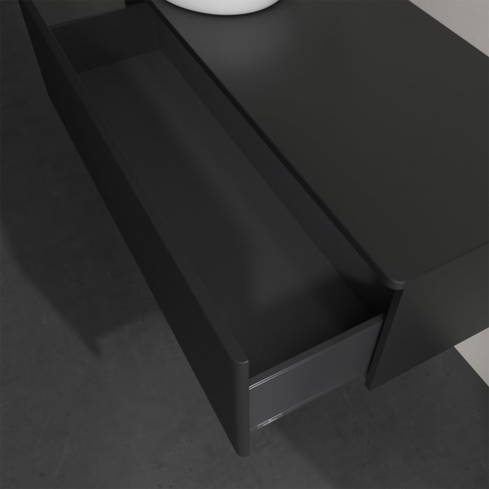 Villeroy & Boch Antao Waschbeckenunterschrank, 120 x 36 cm, 1 Auszug, Front mit Struktur, ohne Hahnloch, für Waschtisch links