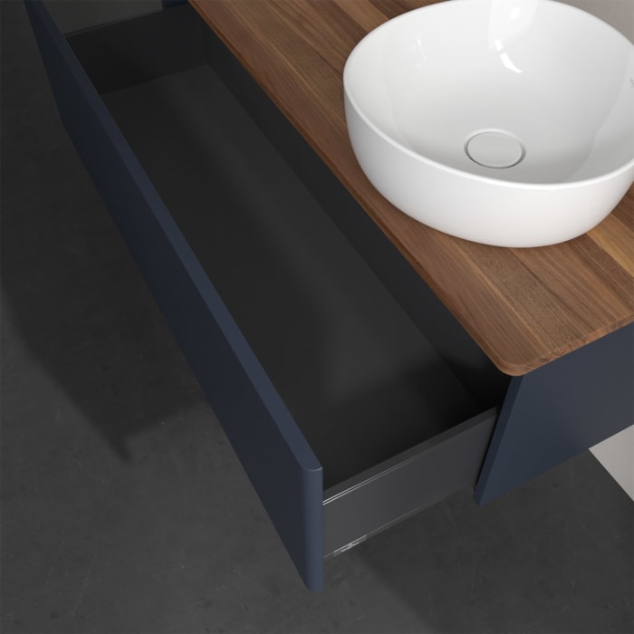 Villeroy & Boch Antao Waschbeckenunterschrank, 120 x 36 cm, 1 Auszug, Front ohne Struktur, ohne Hahnloch, für Waschtisch rechts