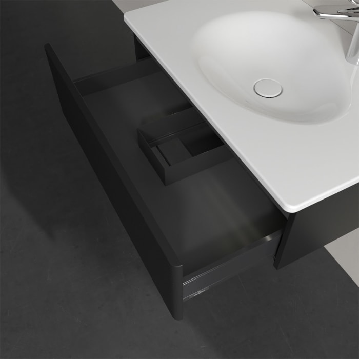 Villeroy & Boch Antao Waschbeckenunterschrank, 78,8 x 25,6 cm, 1 Auszug, Front mit Struktur, mit LED-Licht