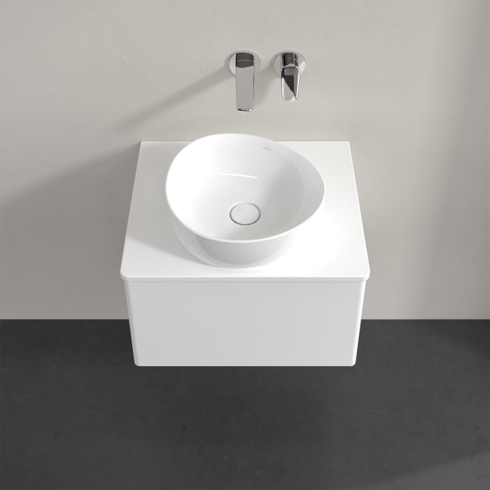 Villeroy & Boch Antao Waschbeckenunterschrank, 60 x 36 cm, 1 Auszug, Front ohne Struktur, mit Hahnloch