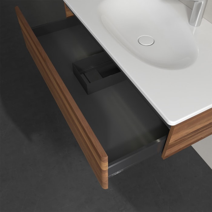 Villeroy & Boch Antao Waschbeckenunterschrank, 98,8 x 25,6 cm, 1 Auszug, Front ohne Struktur, mit LED-Licht