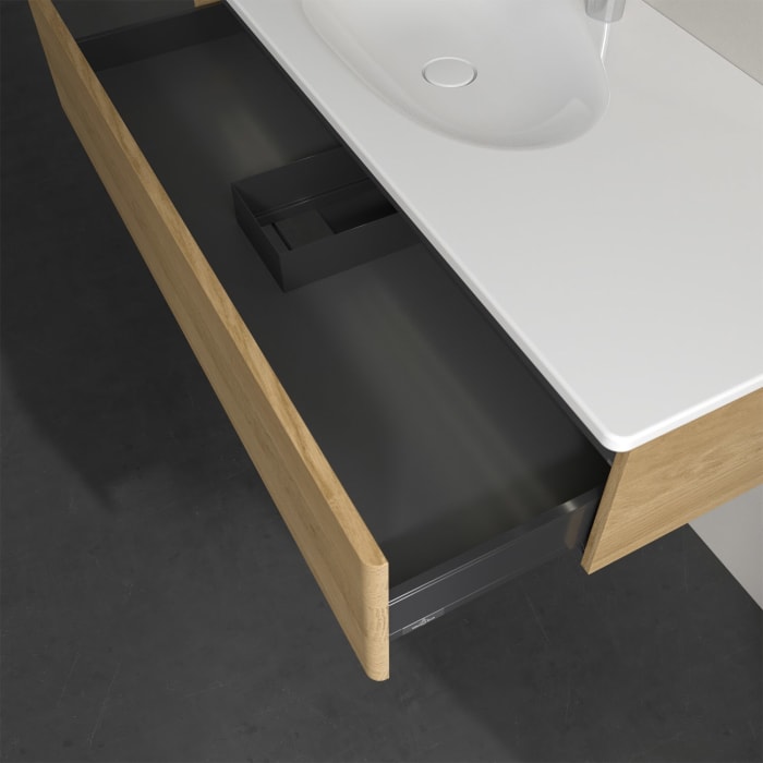 Villeroy & Boch Antao Waschbeckenunterschrank, 118,8 x 25,6 cm, 1 Auszug, Front ohne Struktur, mit LED-Licht