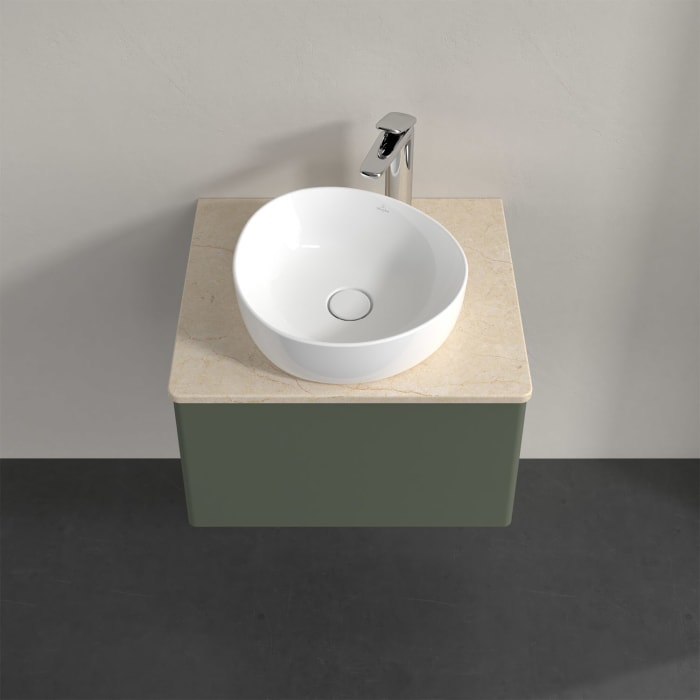 Villeroy & Boch Antao Waschbeckenunterschrank, 60 x 36 cm, 1 Auszug, Front ohne Struktur, mit Hahnloch