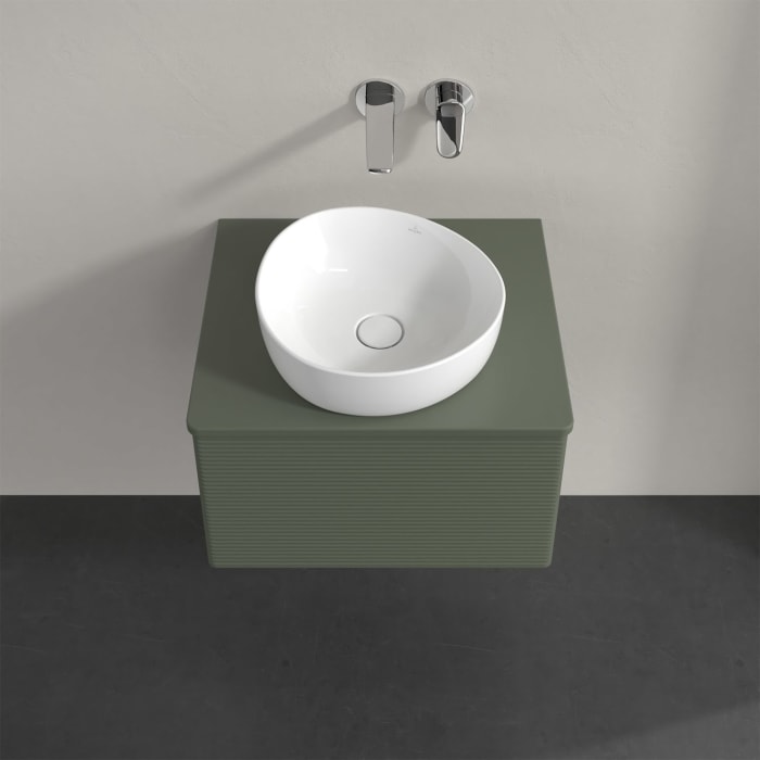 Villeroy & Boch Antao Waschbeckenunterschrank, 60 x 36 cm, 1 Auszug, Front mit Struktur, ohne Hahnloch