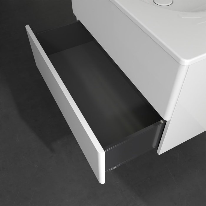 Villeroy & Boch Antao Waschbeckenunterschrank, 78,8 x 50,4 cm, 2 Auszüge, Fronten ohne Struktur, mit LED-Licht