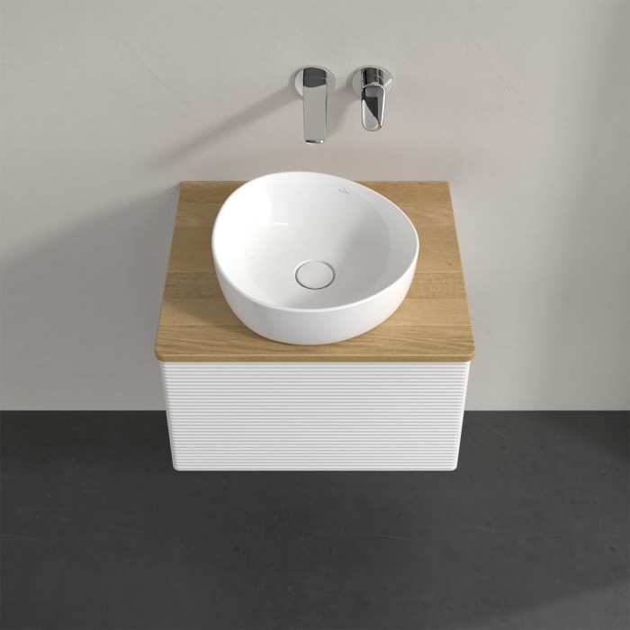 Villeroy & Boch Antao Waschbeckenunterschrank, 60 x 36 cm, 1 Auszug, Front mit Struktur, ohne Hahnloch