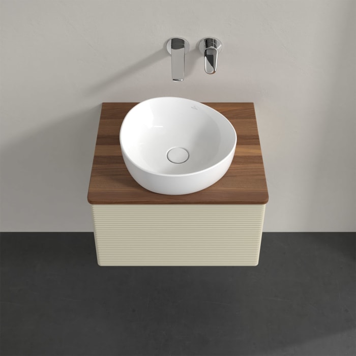 Villeroy & Boch Antao Waschbeckenunterschrank, 60 x 36 cm, 1 Auszug, Front mit Struktur, ohne Hahnloch