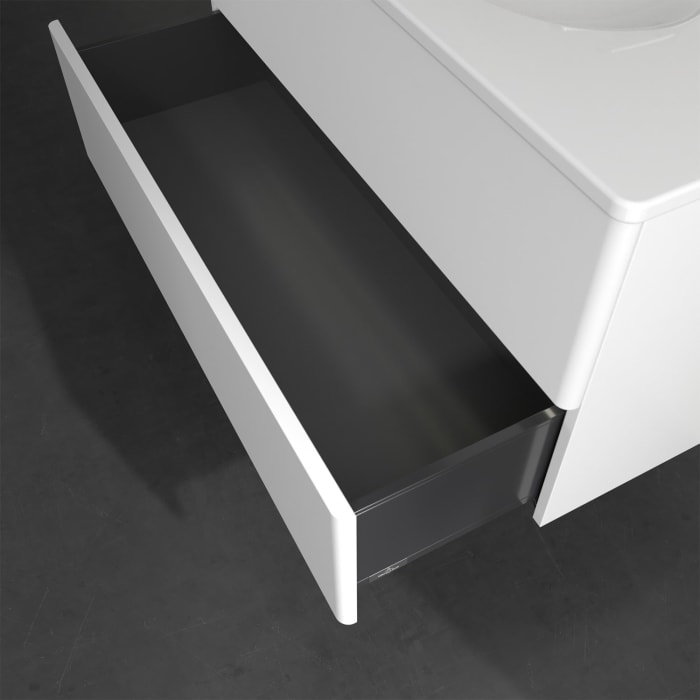 Villeroy & Boch Antao Waschbeckenunterschrank, 98,8 x 50,4 cm, 2 Auszüge, Fronten ohne Struktur, mit LED-Licht