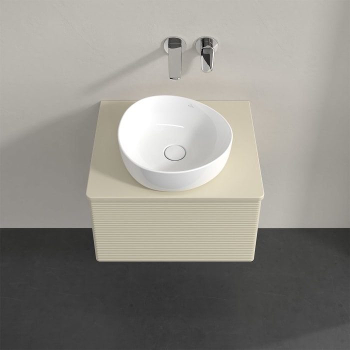 Villeroy & Boch Antao Waschbeckenunterschrank, 60 x 36 cm, 1 Auszug, Front mit Struktur, mit Hahnloch