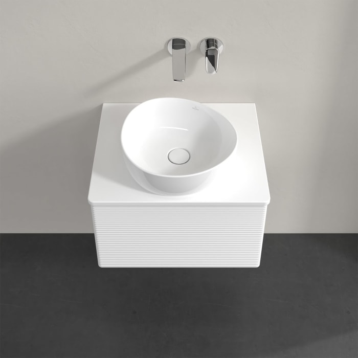 Villeroy & Boch Antao Waschbeckenunterschrank, 60 x 36 cm, 1 Auszug, Front mit Struktur, mit Hahnloch