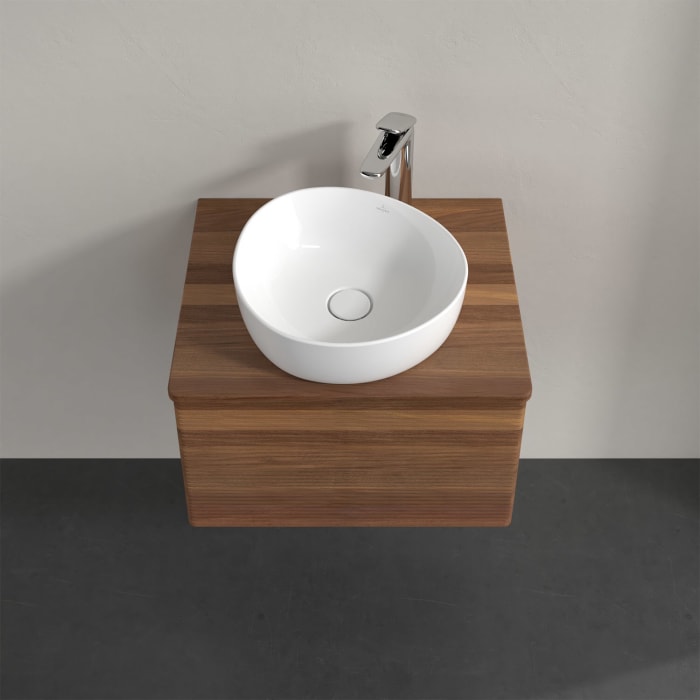 Villeroy & Boch Antao Waschbeckenunterschrank, 60 x 36 cm, 1 Auszug, Front mit Struktur, mit Hahnloch