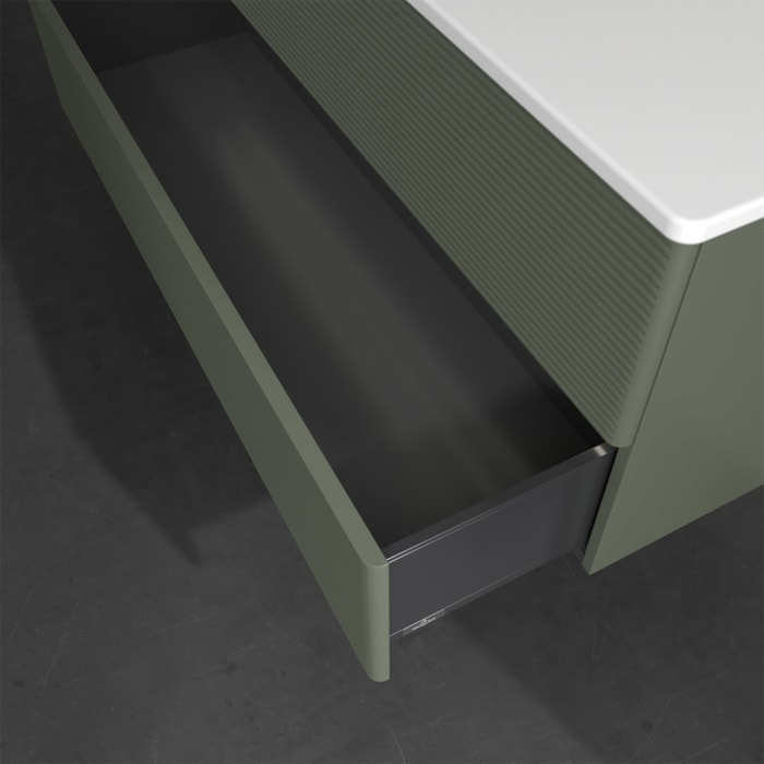 Villeroy & Boch Antao Waschbeckenunterschrank, 118,8 x 50,4 cm, 2 Auszüge, Fronten mit Struktur, mit LED-Licht