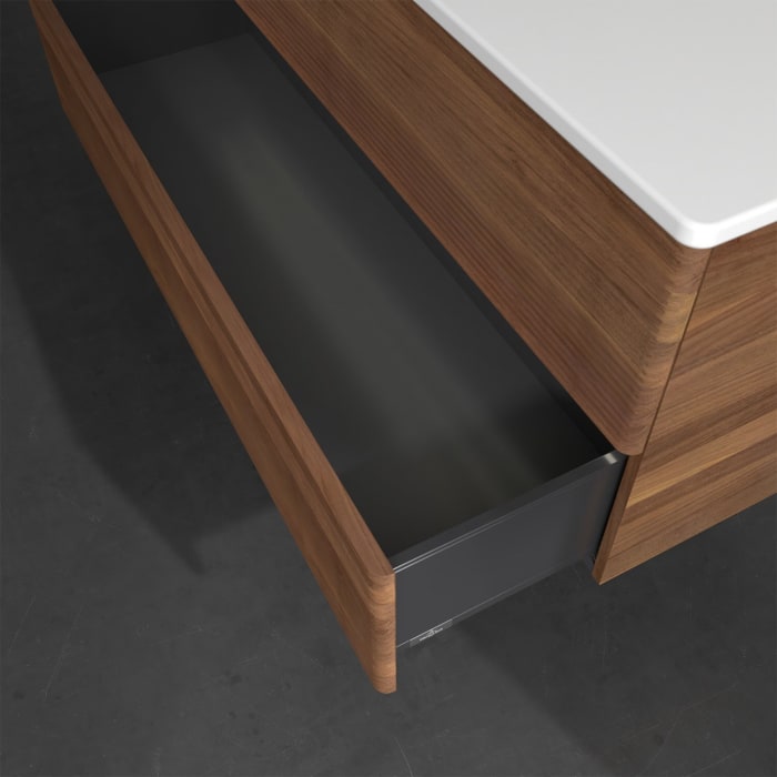 Villeroy & Boch Antao Waschbeckenunterschrank, 118,8 x 50,4 cm, 2 Auszüge, Fronten mit Struktur, mit LED-Licht