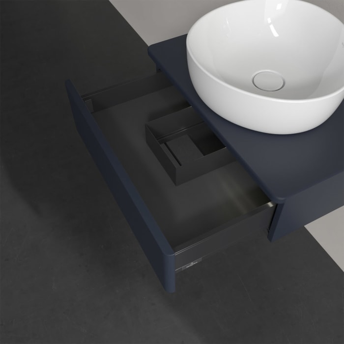 Villeroy & Boch Antao Waschbeckenunterschrank, 60 x 19 cm, 1 Auszug mit LED-Licht, Front ohne Struktur, ohne Hahnloch