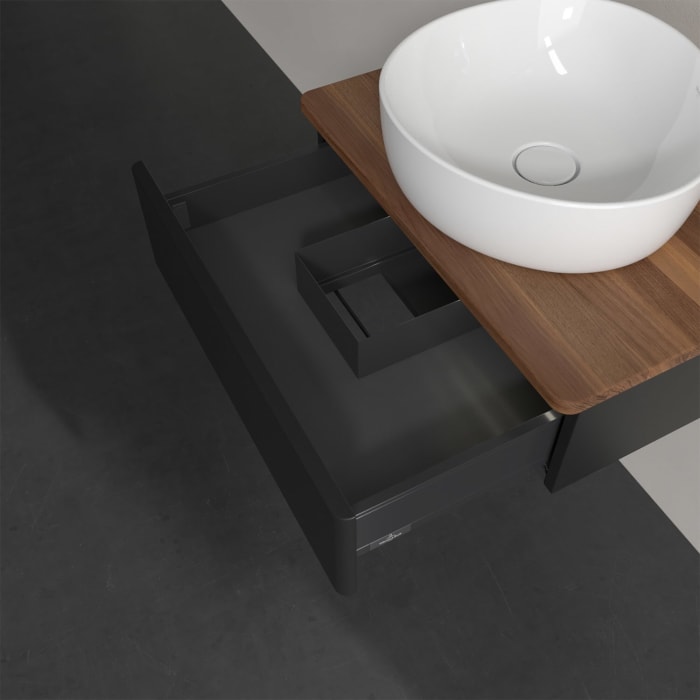 Villeroy & Boch Antao Waschbeckenunterschrank, 60 x 19 cm, 1 Auszug mit LED-Licht, Front ohne Struktur, ohne Hahnloch