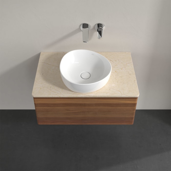 Villeroy & Boch Antao Waschbeckenunterschrank, 80 x 36 cm, 1 Auszug, Front ohne Struktur, ohne Hahnloch