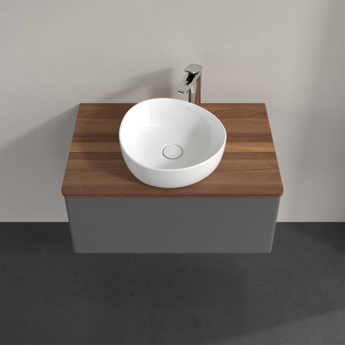 Villeroy & Boch Antao Waschbeckenunterschrank, 80 x 36 cm, 1 Auszug, Front mit Struktur, mit Hahnloch