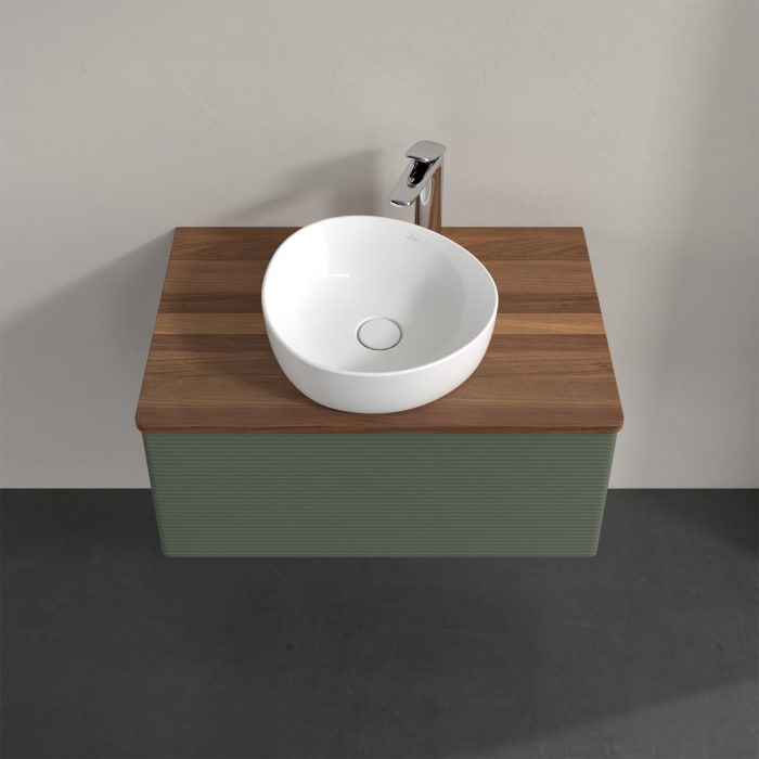 Villeroy & Boch Antao Waschbeckenunterschrank, 80 x 36 cm, 1 Auszug, Front mit Struktur, mit Hahnloch