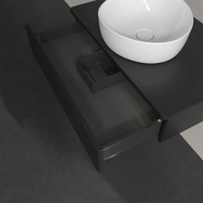 Villeroy & Boch Antao Waschbeckenunterschrank, 80 x 19 cm, 1 Auszug mit LED-Licht, Front ohne Struktur, ohne Hahnloch