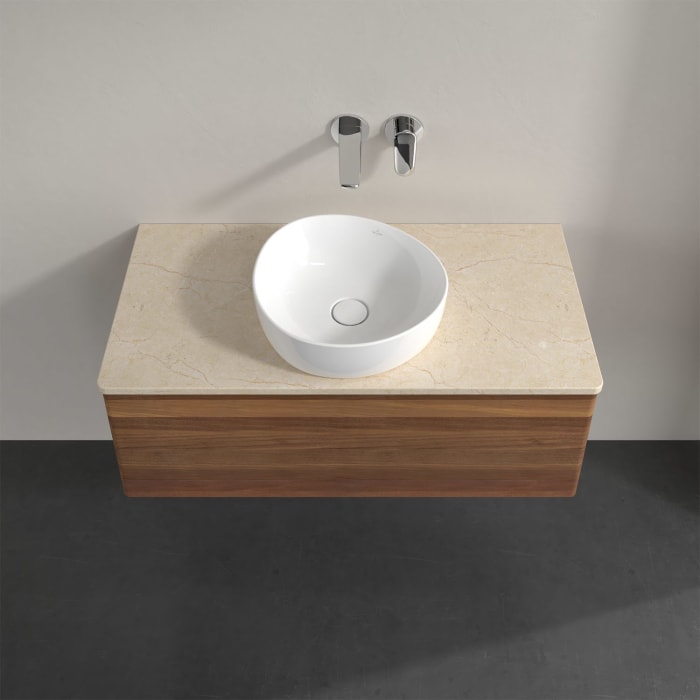 Villeroy & Boch Antao Waschbeckenunterschrank, 100 x 36 cm, 1 Auszug, Front ohne Struktur, ohne Hahnloch