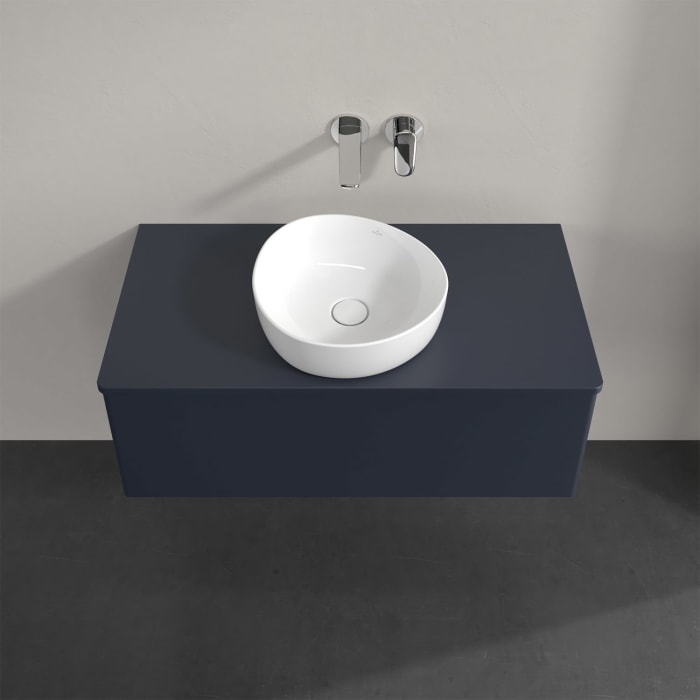 Villeroy & Boch Antao Waschbeckenunterschrank, 100 x 36 cm, 1 Auszug, Front ohne Struktur, mit Hahnloch