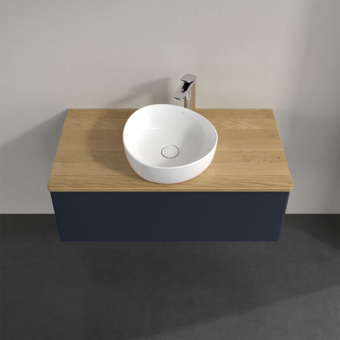 Villeroy & Boch Antao Waschbeckenunterschrank, 100 x 36 cm, 1 Auszug, Front ohne Struktur, mit Hahnloch