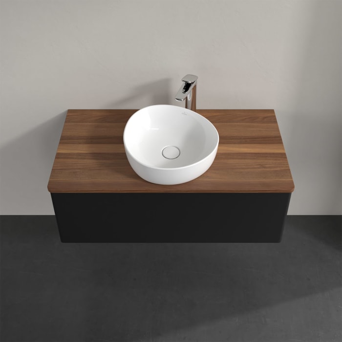 Villeroy & Boch Antao Waschbeckenunterschrank, 100 x 36 cm, 1 Auszug, Front ohne Struktur, mit Hahnloch