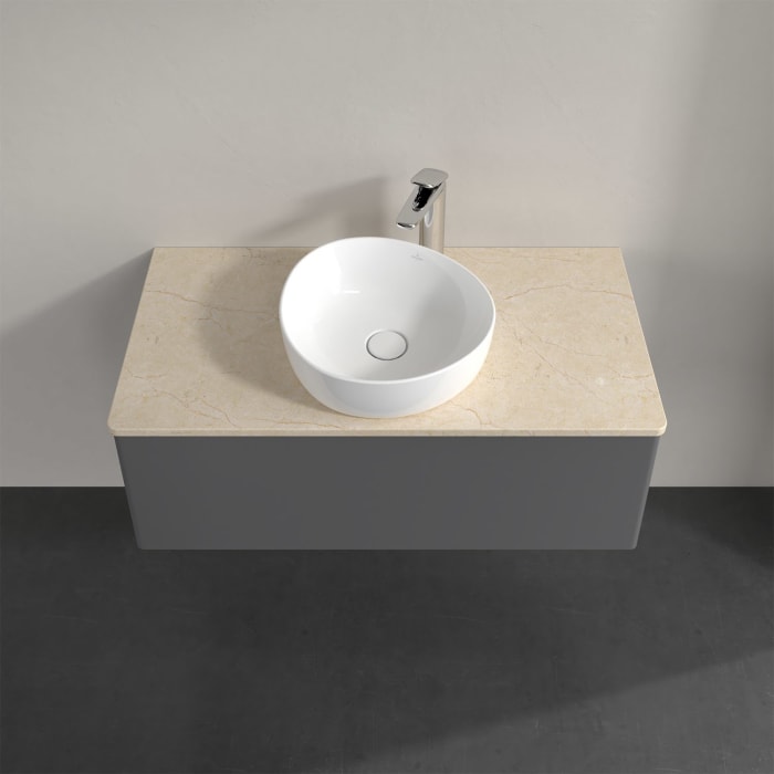 Villeroy & Boch Antao Waschbeckenunterschrank, 100 x 36 cm, 1 Auszug, Front ohne Struktur, mit Hahnloch