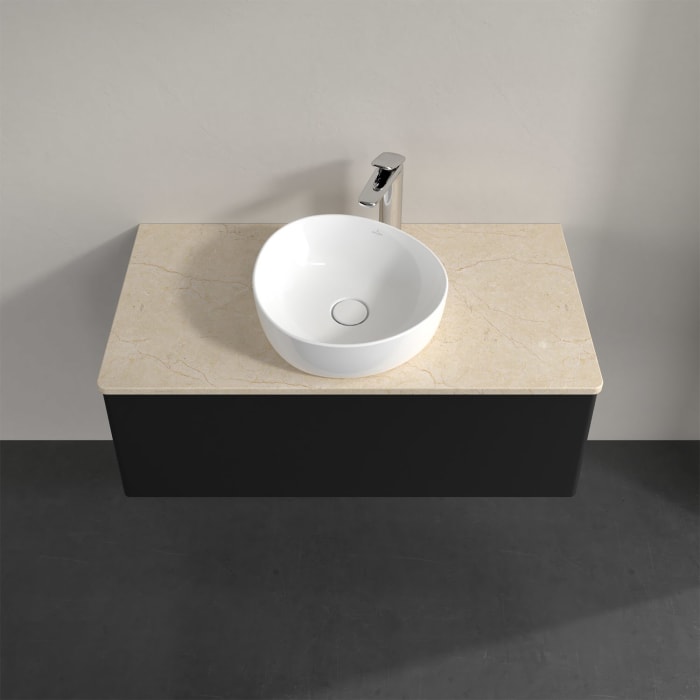 Villeroy & Boch Antao Waschbeckenunterschrank, 100 x 36 cm, 1 Auszug, Front ohne Struktur, mit Hahnloch