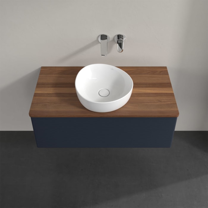 Villeroy & Boch Antao Waschbeckenunterschrank, 100 x 36 cm, 1 Auszug, Front mit Struktur, ohne Hahnloch