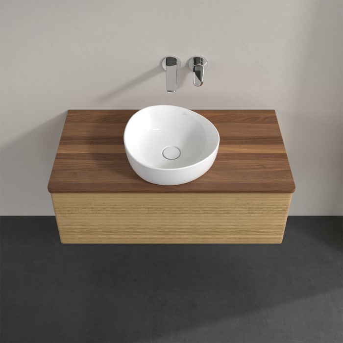 Villeroy & Boch Antao Waschbeckenunterschrank, 100 x 36 cm, 1 Auszug, Front mit Struktur, ohne Hahnloch