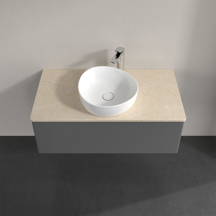 Villeroy & Boch Antao Waschbeckenunterschrank, 100 x 36 cm, 1 Auszug, Front mit Struktur, mit Hahnloch