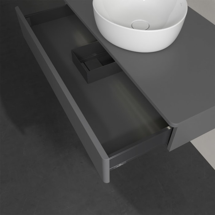 Villeroy & Boch Antao Waschbeckenunterschrank, 100 x 19 cm, 1 Auszug mit LED-Licht, Front ohne Struktur, ohne Hahnloch