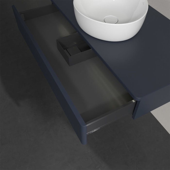 Villeroy & Boch Antao Waschbeckenunterschrank, 100 x 19 cm, 1 Auszug mit LED-Licht, Front ohne Struktur, ohne Hahnloch