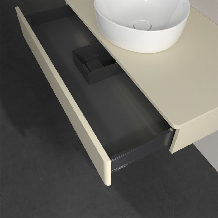 Villeroy & Boch Antao Waschbeckenunterschrank, 100 x 19 cm, 1 Auszug mit LED-Licht, Front ohne Struktur, ohne Hahnloch