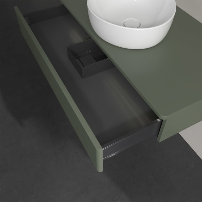 Villeroy & Boch Antao Waschbeckenunterschrank, 100 x 19 cm, 1 Auszug mit LED-Licht, Front ohne Struktur, ohne Hahnloch