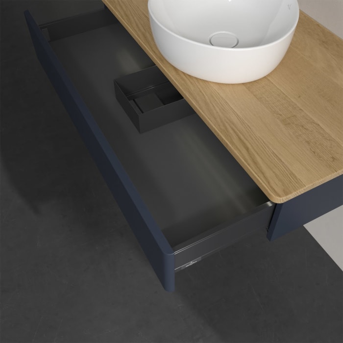 Villeroy & Boch Antao Waschbeckenunterschrank, 100 x 19 cm, 1 Auszug mit LED-Licht, Front ohne Struktur, ohne Hahnloch